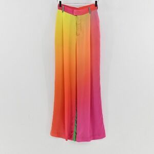 BruceGlen Prism Sunrise Wide Leg Pants Womens Size 26 Rainbow Dopamine Ombre